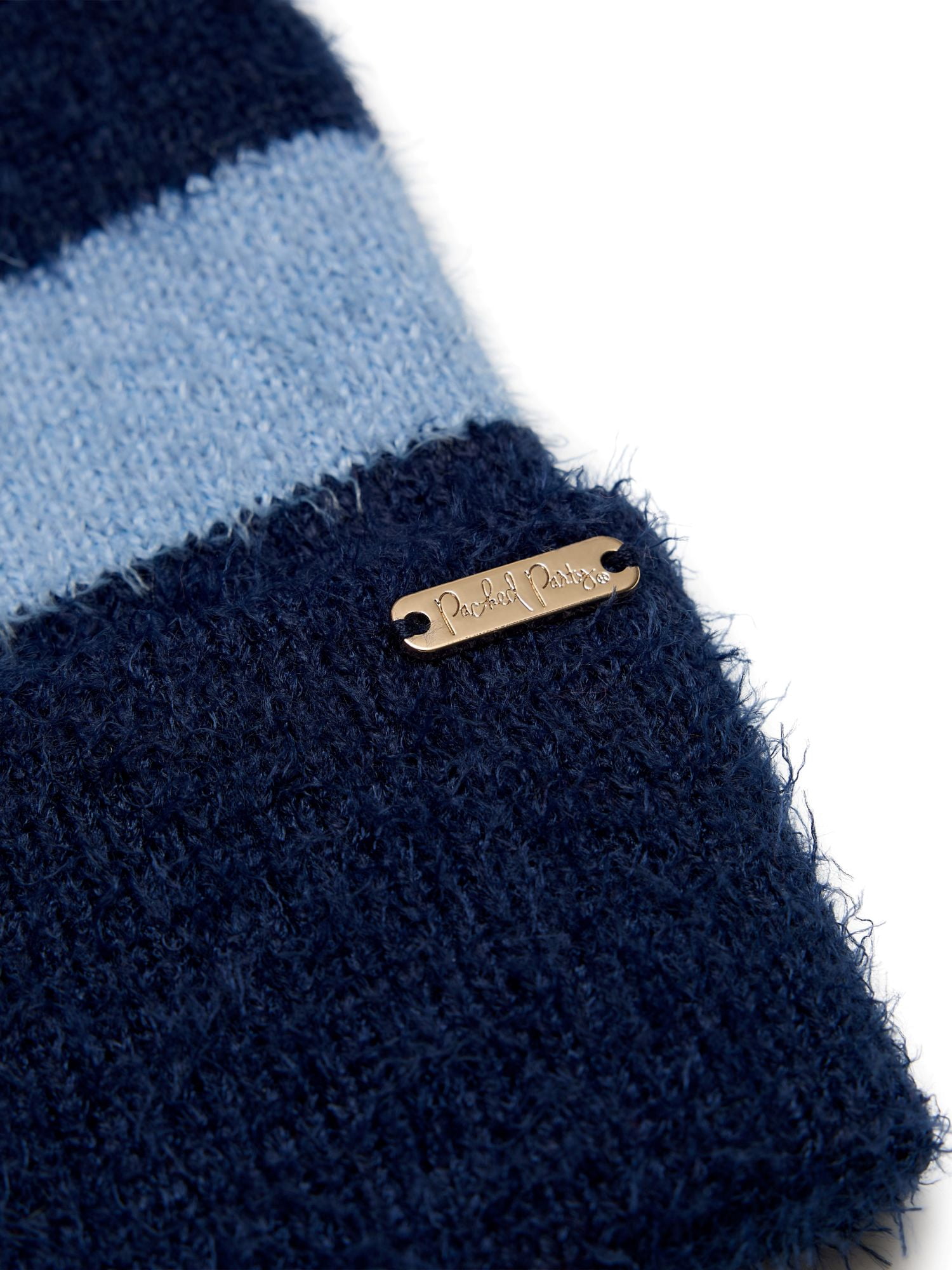 Packed Party Feeling Stripey Beanie, Navy