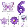 thumbnail image 2 of Globos de Cumpleaños JNNIMTRDAE Set Morado de Mariposa Número 6, 2 of 5