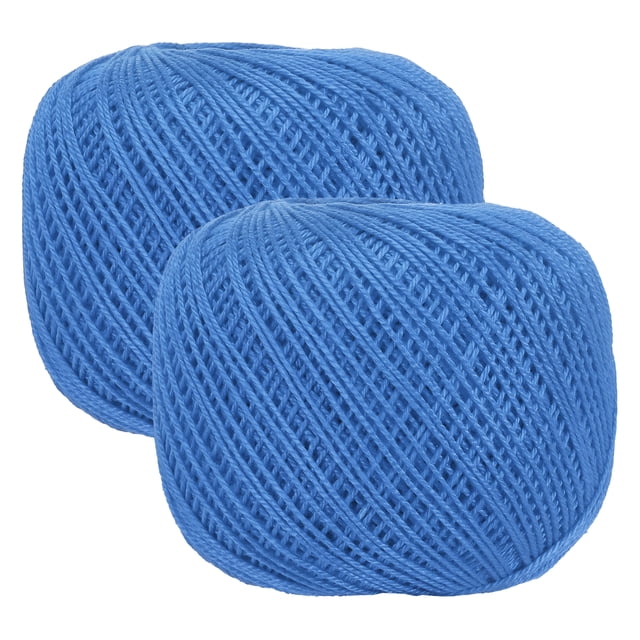2 Rolls 164 Yards Size 3 Dark Blue Cotton Crochet Thread Lace Weight Yarn Tatting Thread for Crocheting Knitting Embroidery Sewing