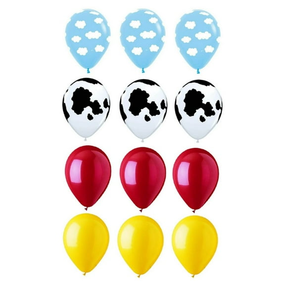12 Toy Story Cow Cloud Printed 11" Latex Balloons Set Baby Shower Birthday Party
