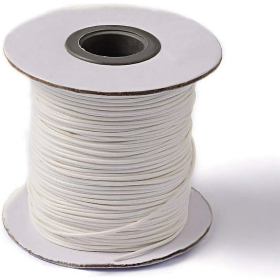 1 Roll About 88 Yards Korean Waxed Polyester Cord 1mm Macrame Craft DIY Thread Rattail Beading String for Jewelry Making Chinese Knotting Kumihimo Shamballa Friendship - Ivory 1roll
