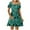 Green, variant on IROINNID Casual Dresses For Women Going Out Puff Sleeve Printed Comfy Short Sleeve Square Neck Dress