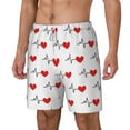 thumbnail image 2 of Balery Heartbeat Symbol Mens Swim Trunks Swim Shorts for Men Quick Dry Inseam Beach Shorts with Compression Liner Pocket-X-Large, 2 of 9