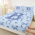 thumbnail image 3 of Castle Fairy Personalized Initial Letter B Boy Girl 4-Piece Full Size Sheets,Love Heart Print Bed Sheets,Cartoon Bowknot Lightweight Sheet Sets,Microfiber Bedroom Decor, 3 of 7