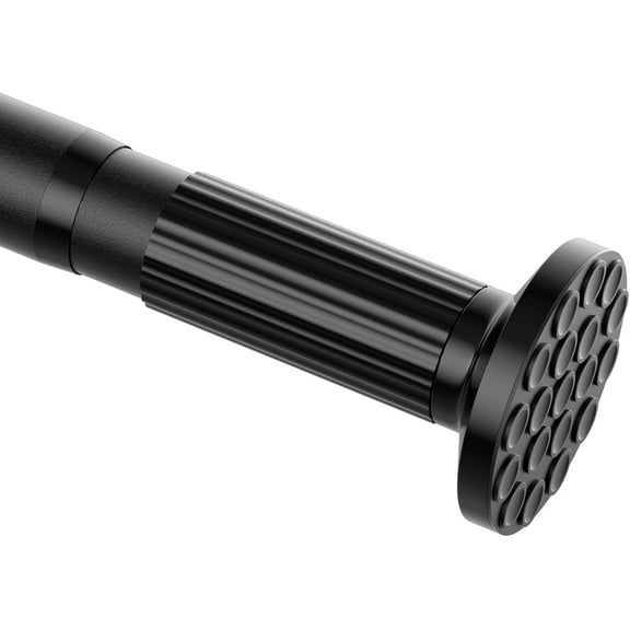 Tension Curtain Rod,51-128inches Black Heavy Duty Curtain Rods No Drilling,Shower Curtain Rods Spring Tension Long Outdoor Curtain Rod for Bathroom,Patio