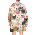 thumbnail image 2 of Wearable Oversized Blanket,Yorkie Dog and Pioneer Flower Wearable Blanket Hoodie for Adults,Cozy Hooded Blankets with Super Pockets,Super Warm Fuzzy Pullover for Women & Men, 2 of 6