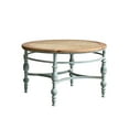 thumbnail image 6 of GDF Studio 31.5" Rustic Round Accent Coffee Table, Carved Wood Top with Vintage Metal Legs, Natural, 6 of 8