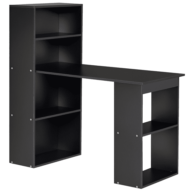 HOMCOM Bureau d'Ordinateur Moderne avec Étagères de Rangement à 6 Niveaux pour Bureau à Domicile