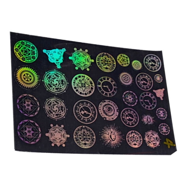 Inteprter Pegatinas transparentes con múltiples patrones, suministros de arte, calcomanías para diario, artesanías coloridas, Kits de álbumes Type1 NO1