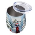 thumbnail image 3 of Merry Christmas Doberman Pinscher Enjoys Woofmas Winter Xmas Holiday 12oz Stainless Steel Wine Tumbler Insulated Cup with Lid Doberman Dog Lover Gifts - 02022, 3 of 5