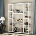 thumbnail image 1 of Industrial 12-Open Shelf Etagere Bookcase, Rustic Vintage Book Shelves Display Shelf Storage Organizer for Home Office, 1 of 5