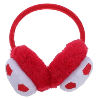 Red Cute Women\'s Fluffy Plush Warm Foldable Earmuffs Foldable Ear Muffs for Women Cold Weather Fluffy Earmuffs  main image 3