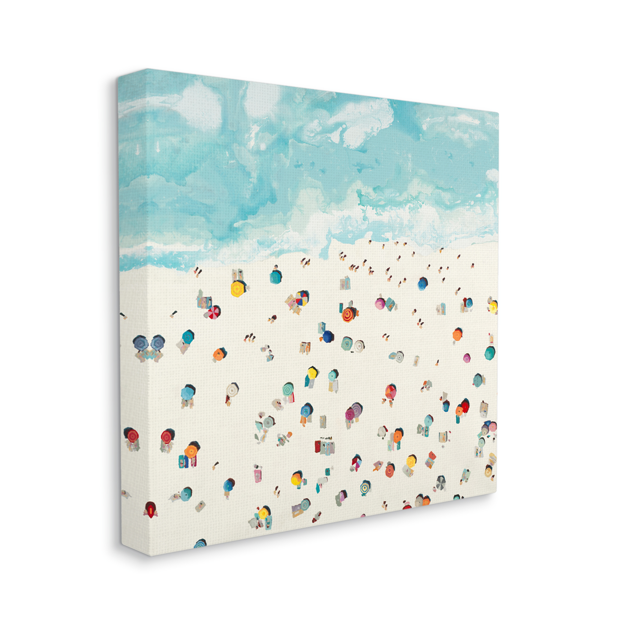 Stupell Industries Abstract People on Beach Nature Painting Gallery Wrapped Canvas Print Wall Art, 17 x 17