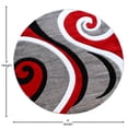 thumbnail image 5 of Masada Rugs High Quality Hand Carved Round Area Rug Modern Contemporary Red Grey White Black (4 Feet X 4 Feet) Round, 5 of 7