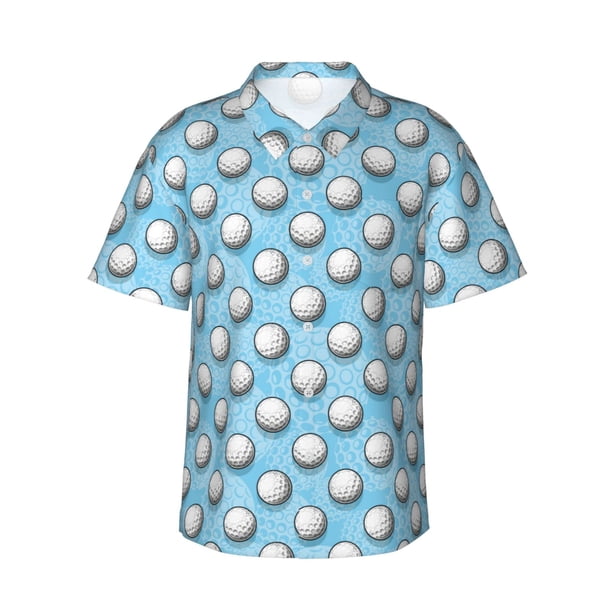 Balery Golf Balls 1 Camisas hawaianas de manga corta para hombre, camisas playeras de corte holgado, camisas de vacaciones con botones,X-Large