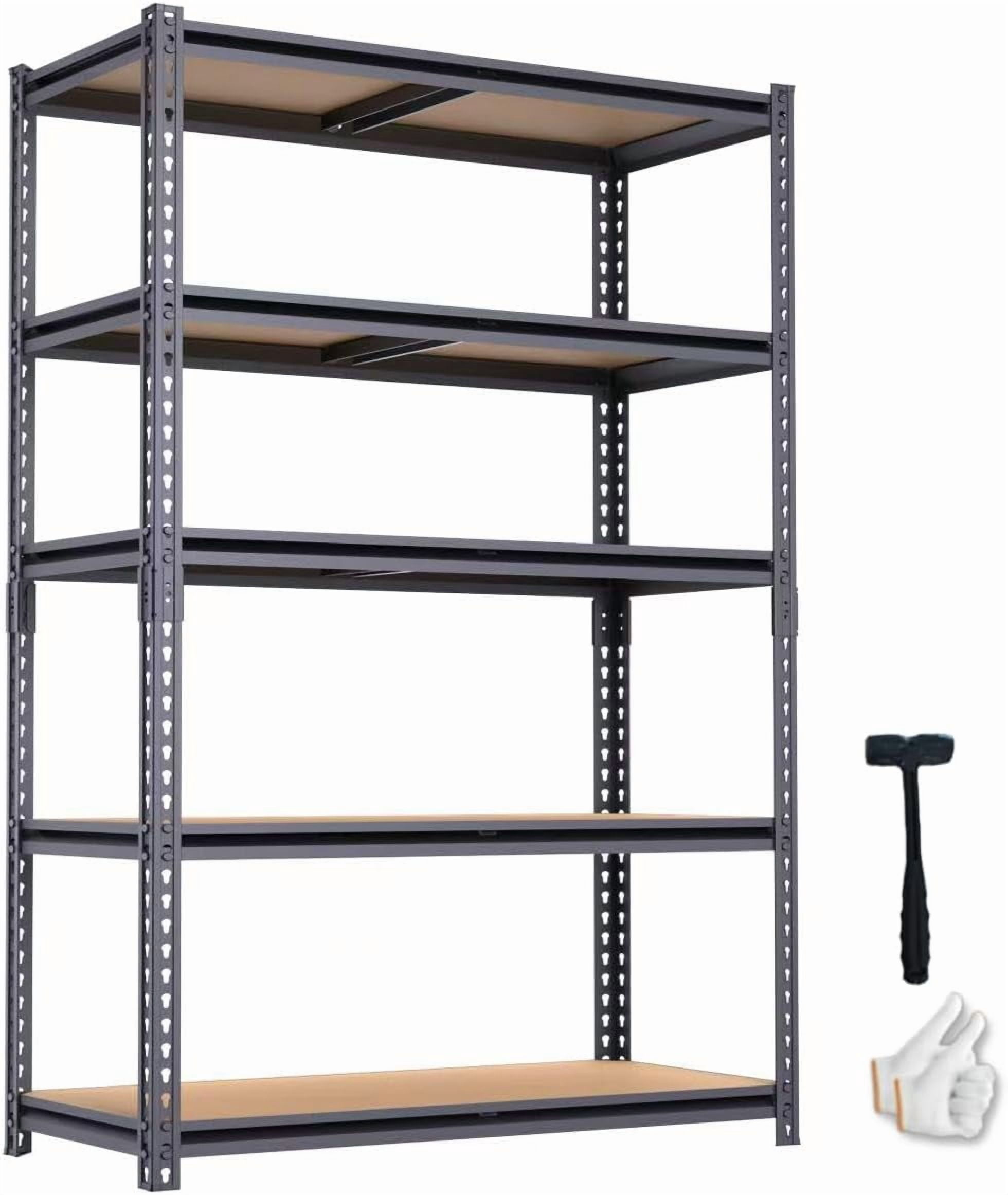 AISWORD 5-Tier Heavy Duty Garage Shelving Unit,2000 lbs Capacity Adjustable Metal Storage Rack,Free-Standing Utility Shelves for Warehouse,Home,Basement,12"D x 28"W x 60"H
