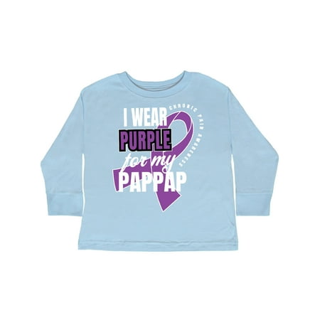 

Inktastic Chronic Pain I Wear Purple For My Pappap Gift Toddler Boy or Toddler Girl Long Sleeve T-Shirt
