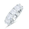 thumbnail image 3 of 5mm Asscher Cut Full Eternity Wedding Band CZ Ring 925 Sterling Silver Size 10, 3 of 6
