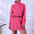 thumbnail image 4 of Babysbule Dresses For Women Ladies Fashion Pullover Turtleneck Solid Long Sleeve Jumper Sweater Casual Knitted Mini Dress, 4 of 6