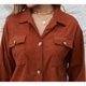 thumbnail image 5 of Chaqueta de pana lisa para mujer, chaqueta con solapa, chaqueta camisera informal, 5 of 7