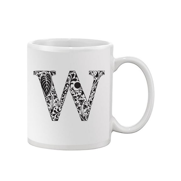 Black And White Letter W Design Mug Unisex's -Image by Shutterstock