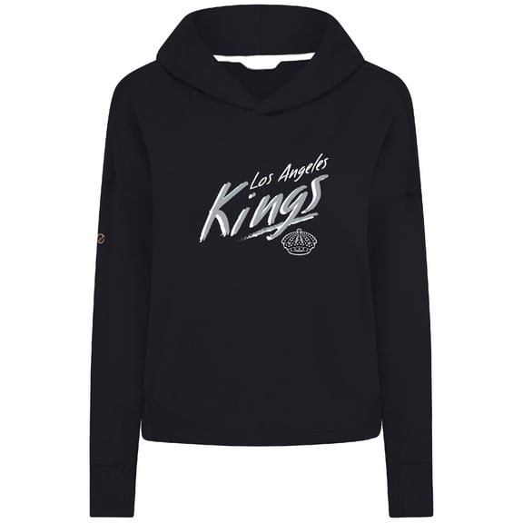 Women's Levelwear Black Los Angeles Kings Sweet Sizzle Tri-Blend Cropped Pullover Hoodie