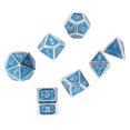 thumbnail image 4 of 7 dados de metal con patrón de ojo de diablo, delicados dados de poliedro para juegos de enseñanza de matemáticas, color azul, 4 of 14