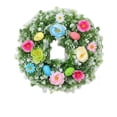 thumbnail image 3 of Corona de Pascua con flores y follaje artificiales | Decoración de primavera para la puerta principal o la pared | Corona decorativa de huevos para el hogar y la chimenea, 3 of 6