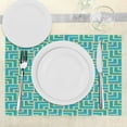 thumbnail image 3 of Ambesonne Turquoise Place Mats Set of 4, Art Deco Square Lines, Standard Size, Turquoise Yellow, 3 of 6