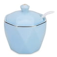 Dispenser Salt Container Ceramic Sugar Bowl with Lid and Spoon for Home