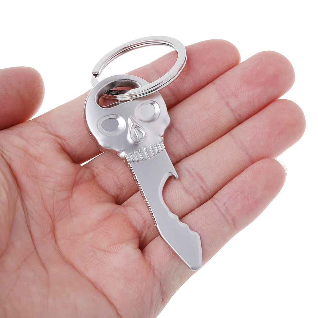 Creative Skull Keychain Beer Opener Pendant Home Cute Key Rings Chains Practical 
