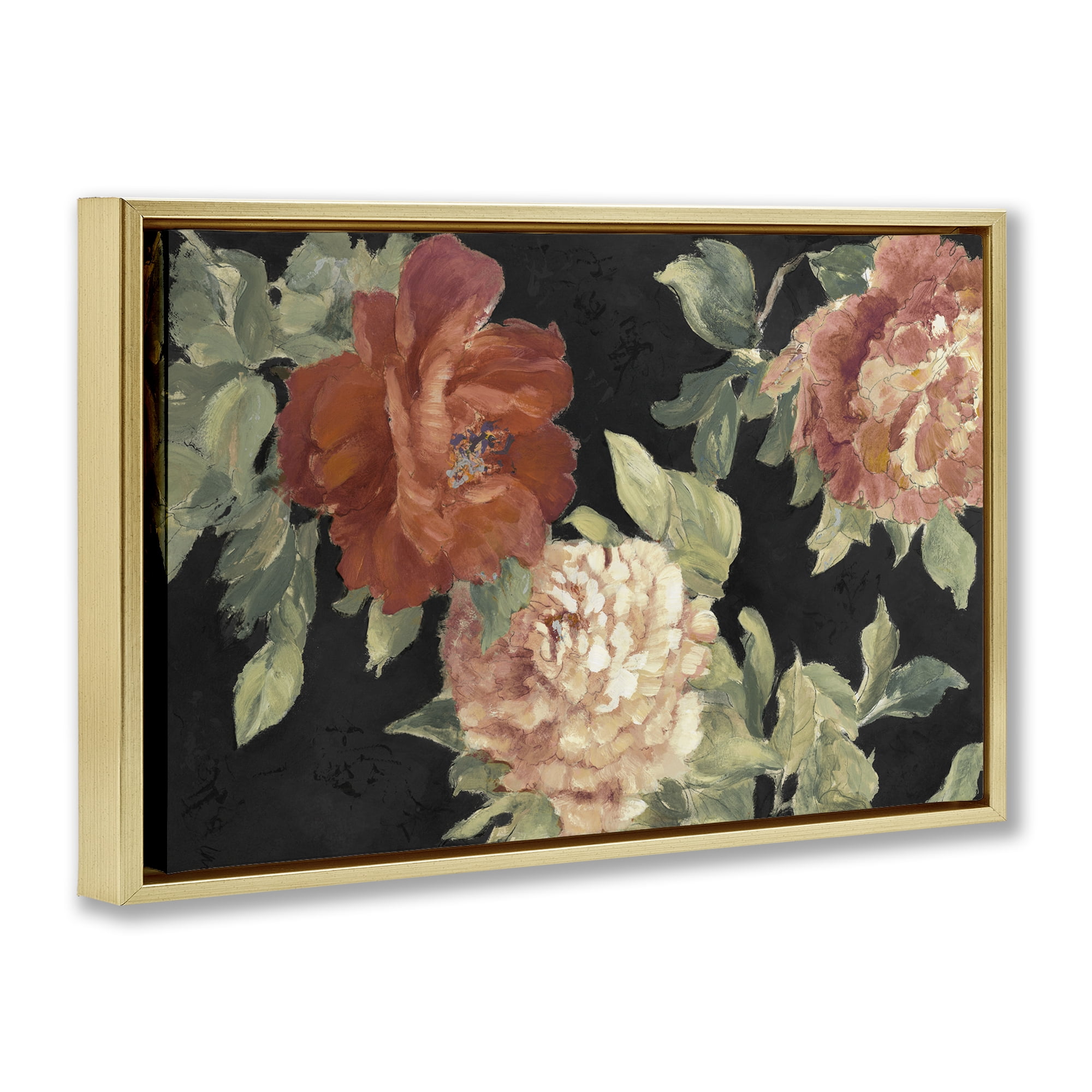 Stupell Industries Beauty of the Red Blossom Gold Framed Floater Canvas Wall Art, design by Lanie Loreth