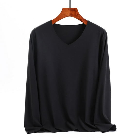 Aueoeo Shirt For Womens Plus Size Long Sleeve Tops V Neck Casual Loose Fits T-Shirts Lightweight Blouse Black 2X-L