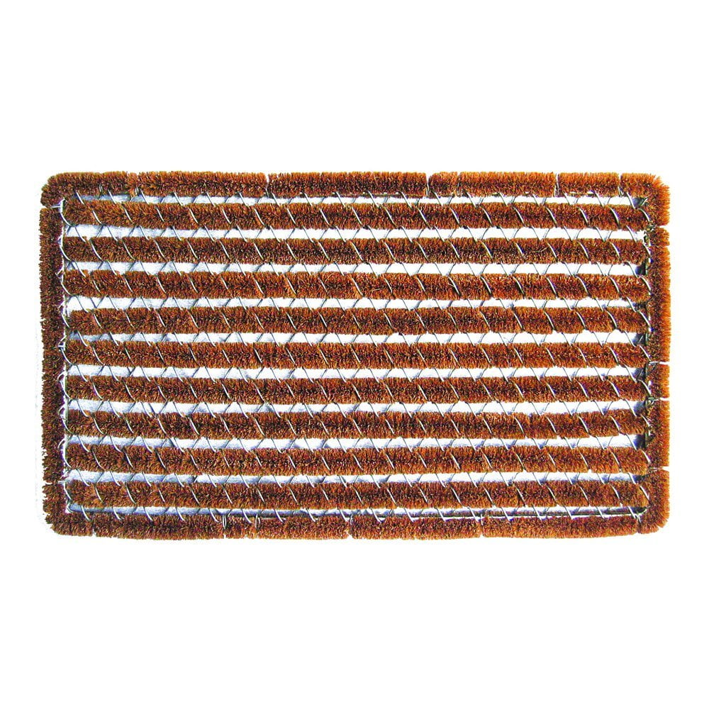 Rectangle Striped Wire Brush Bootscraper Doormat 16 X 27