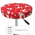 thumbnail image 2 of Minimalist Cute Deer Red White Round Bar Stool Seat Covers, Elastic Round Chair Cover Stool Seat Slipcover Bar Stool Cushions Round Pad for 12-14 inch, 2 of 5