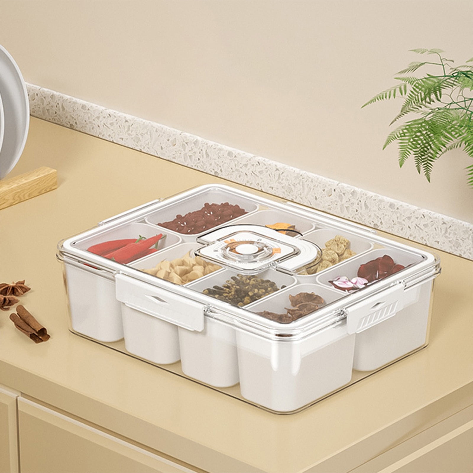 JMKQLZ Kitchen Plastic Food Storage Container with Airtight Lids Reusable & Leftover Leak Proof Food Lunch Boxes for Home School Office Use,12.59x9.84x3.7 in