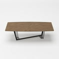 thumbnail image 3 of HomeRoots 487371 107 in. Walnut & Black Rectangular Geo Trestle Wood Dining Table, 3 of 3