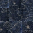 thumbnail image 4 of David Textiles 44" x 1 Yard Cotton Nautical Map Precut Fabric, Blue, 4 of 8