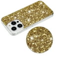 thumbnail image 2 of for iPhone 12 Pro Max Glitter Case, Cute Bling Sparkle Shiny Slim Soft Silicone Reflective Clear TPU Bumper Women Girls Shockproof Protective Phone Case for iPhone 12 Pro Max, Gold, 2 of 6