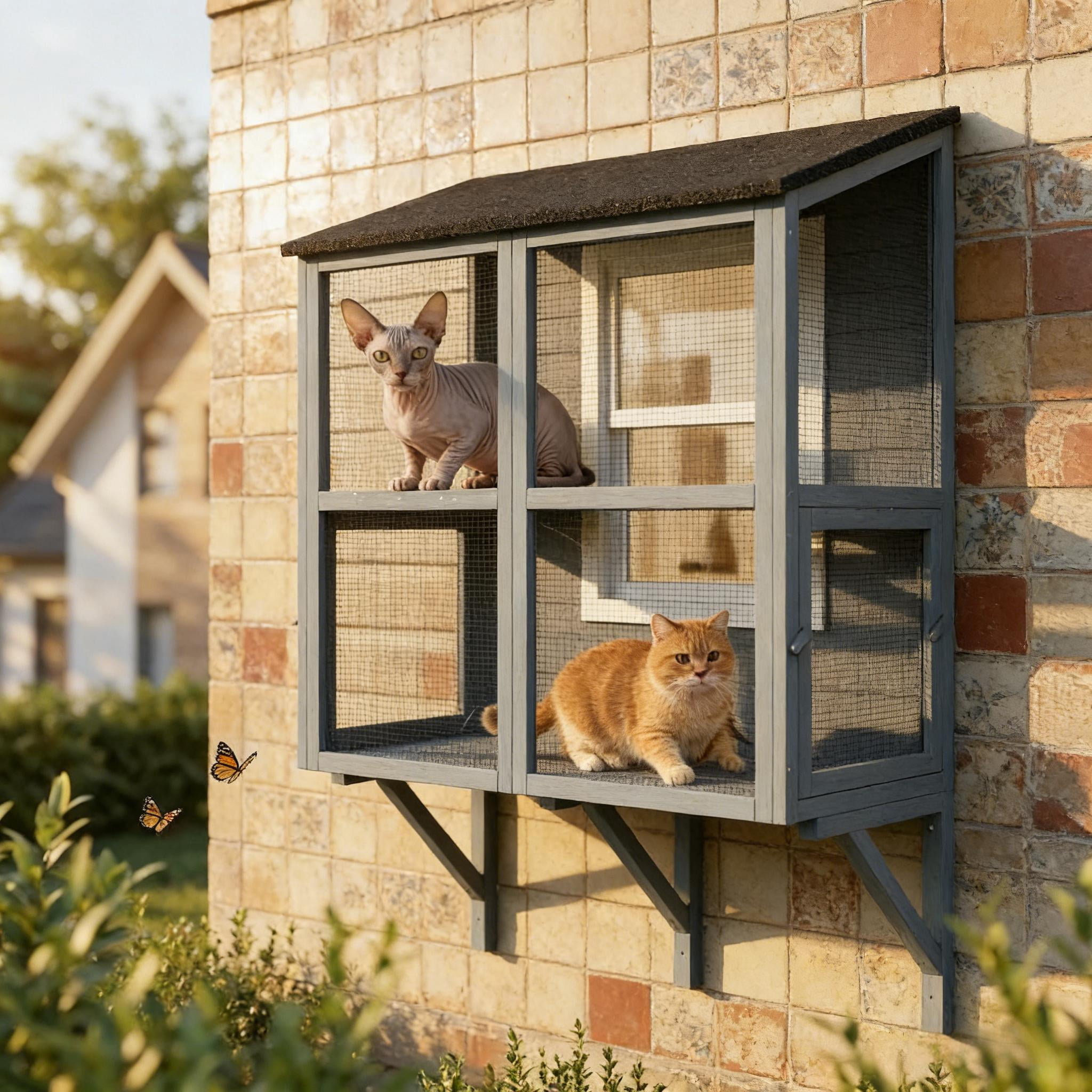 Window Box Cat House,Cat Enclosure,Outdoor Catio