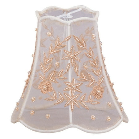 - Crystorama Pearl Beaded Chandelier Shade with Taupe Silk