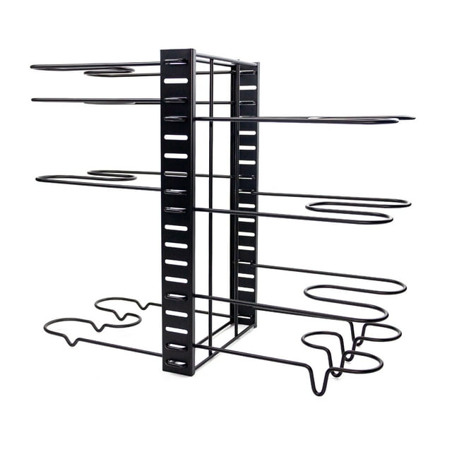 KAUKKO Pot Rack Organizers Lid Organizer for Pots and Pans 8 Tiers Pots and Pans Organizer with 3 DIY Methods Adjustable Pot Lid Holders Pan Rack for Kitchen Counter and Cabinet