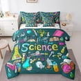 thumbnail image 1 of Laboratory King Comforter Set With Sheets,Chemistry Lab Bed In A Bag 7 Piece For Kids Adults Test Tube Microscope Graffiti Bedding Set Hippie Doodle Science Theme Bed Set, 1 of 5