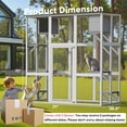 thumbnail image 4 of Outdoor Wooden Cat Catio - Large Solid Wood Cat Cage Playpen with 8 Jumping Platforms & 2 Napping Houses, Walk-in Cat Kennel Condo Shelter, White, 4 of 7