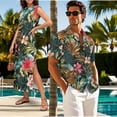 thumbnail image 3 of Uorisanigo Jungle Flower Matching Couple Outfits Husban and Wife Clothing Men's Short Sleeve Shirt Hawaiian Shirts and Women's Summer Dress with Pocket Beach Sundress, 3 of 8