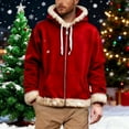 thumbnail image 4 of cocolona Mens Christmas Patchwork Jacket Casual Long Sleeve Zip Up Hoodies Fuzzy Warm Jacket Coats Fall Winter Fashion Outfits, 4 of 6