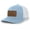 Columbia Blue/White, variant on Redfish Fin Laser Engraved Leather Mens Trucker Hat Baseball Cap, Royal/White