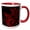 Red/White, variant on 3drose, Pretty Bright Red Double Flourishes Against a Black Background, 11oz Two-tone Red Mug