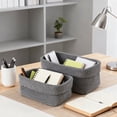 thumbnail image 4 of Yucurem Woven Cube Baskets Bins for Organizing, Set of 2 Closet Rectangle Storage Bins for Home Office Closet Toys Organizer (Gray), 4 of 6