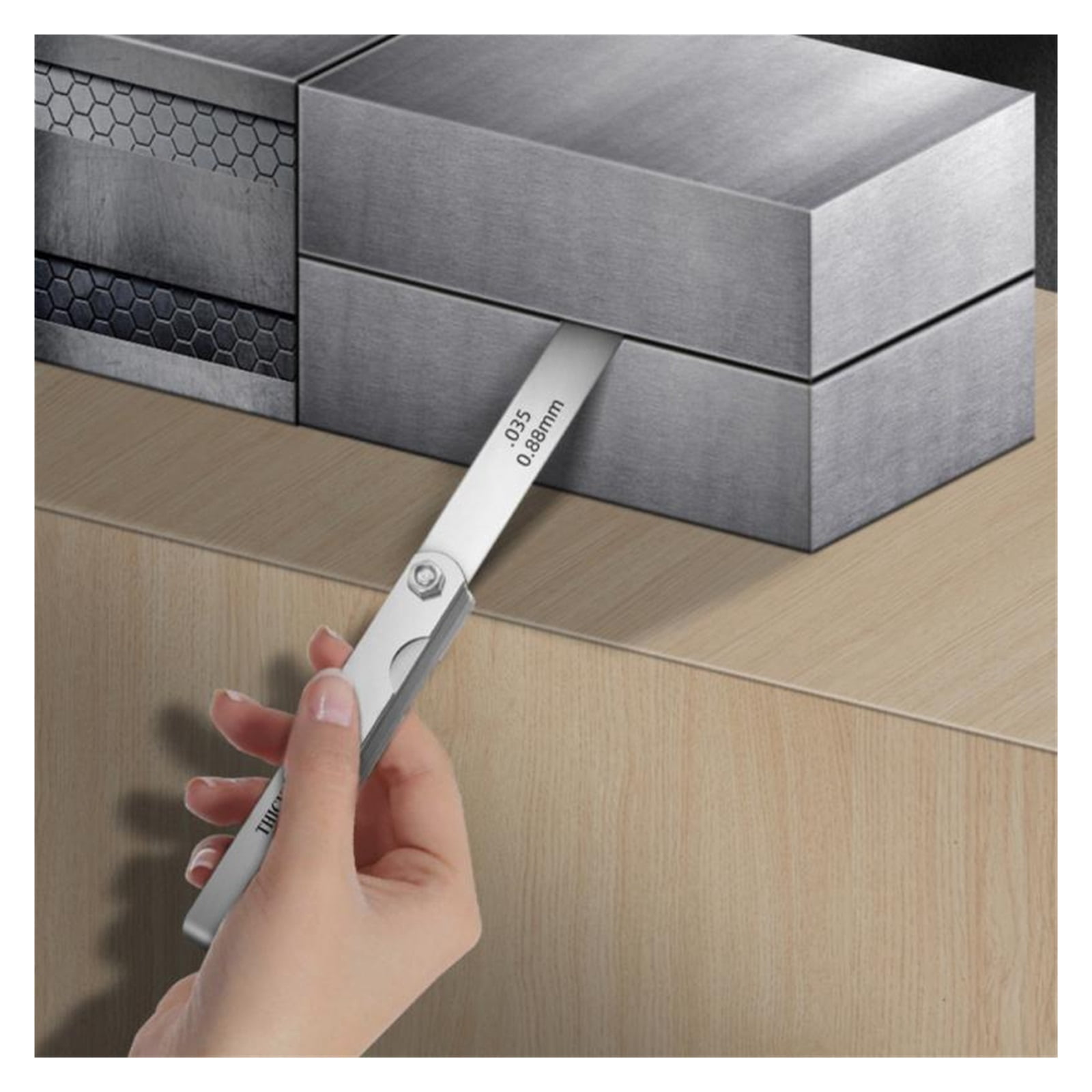 Feeler Gauge Metric Gap Filler Metric Blades Universal Thickness Gage High Accuracy Gap Measuring Tool 0.04mm - 0.88mm Tools ,Easy to Use